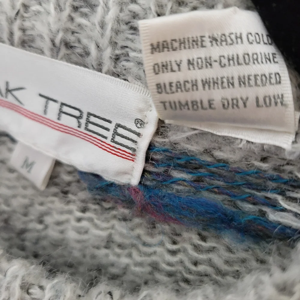 Oak Tree Original Vintage Geometric Knit Crewneck Cosby Grandpa Sweater *sz M*